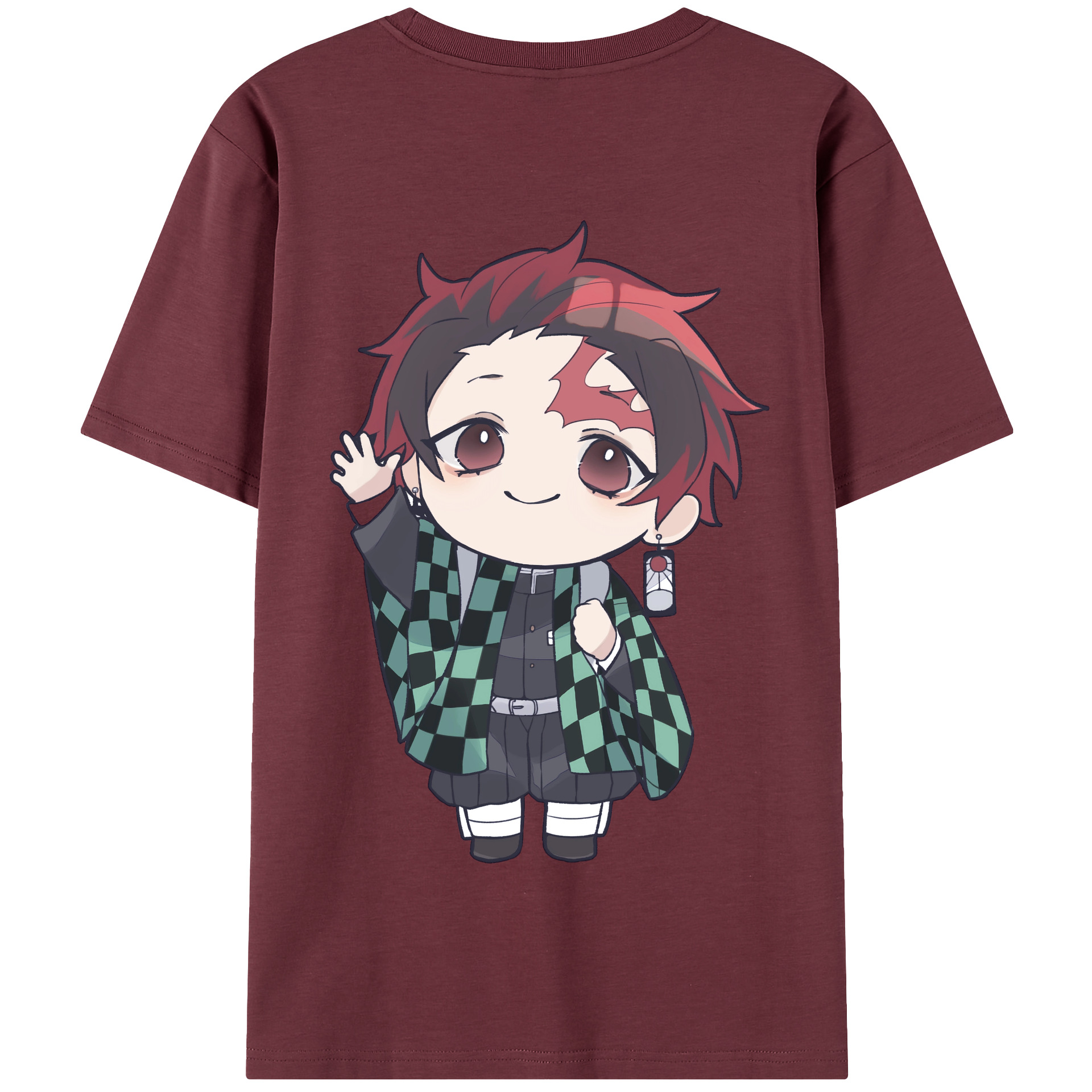 （画像用） 鬼滅の刃 竈門 炭治郎／かまど たんじろう Kamado Tanjirou 綿100％半袖Tシャツ（背面プリント）